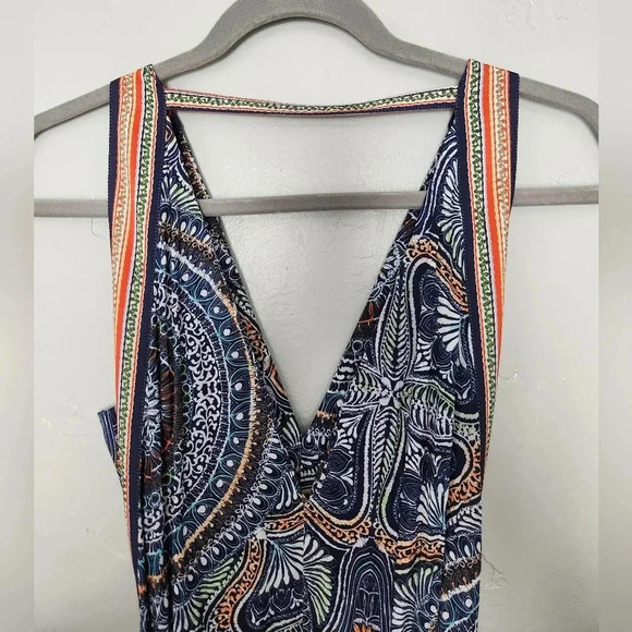 Ramy Brooke Vanna Rope Tie Boho Printed Midi Dress sz Small - Picture 7 of 10